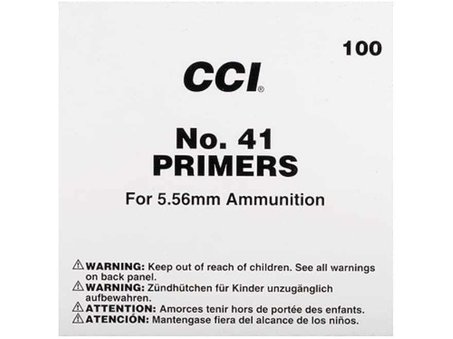 cci 41 primers CCI Small Rifle 5.56mm NATO-Spec Military Primers #41 Box of 1000 (10 Trays of 100)